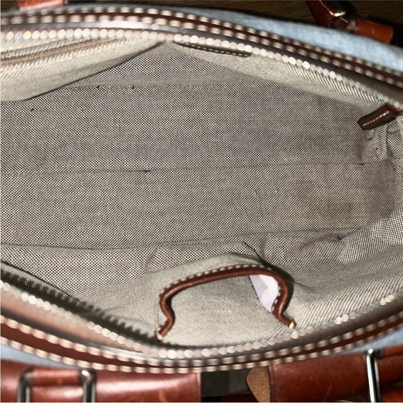 Dooney & Bourke
Denim Canvas Satchel Leather Trim  Double Pocket - Picture 9 of 11